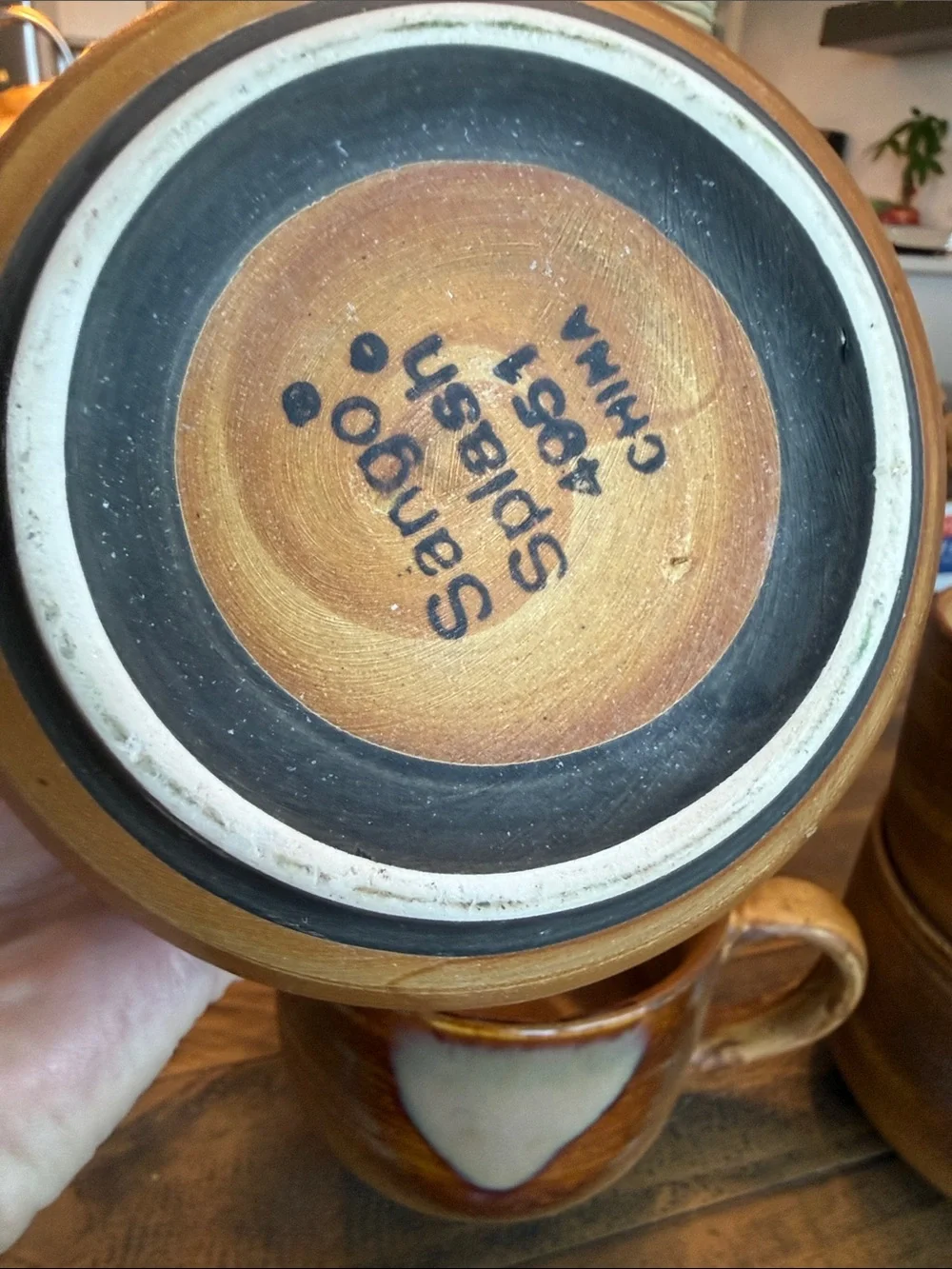 Sango Splash Stoneware Jumbo Mug Set of 4